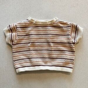 Rylee & Cru boxy crop knit tee | Honeycomb Stripe